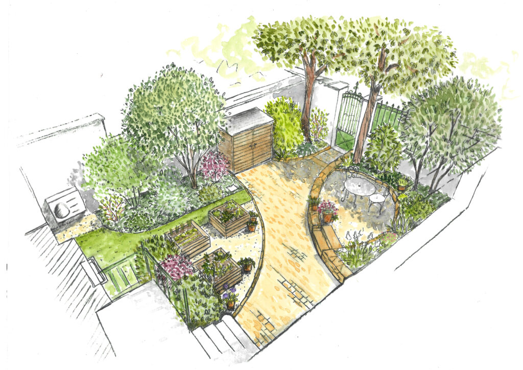 Dessin aquarelle dessinateur paysagiste